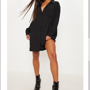 PrettyLittleThing black shirt dress